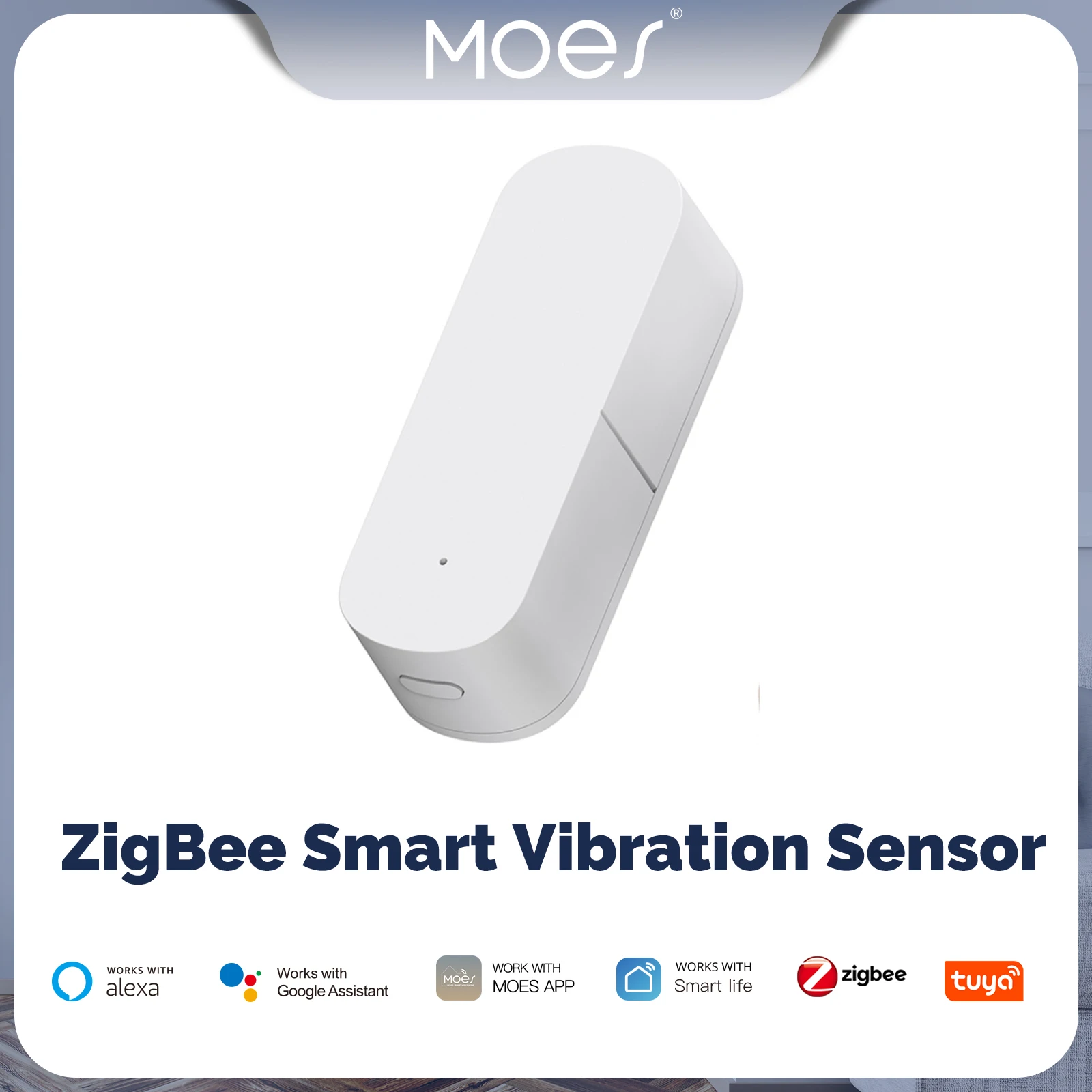 Умный датчик вибрации MOES Zigbee