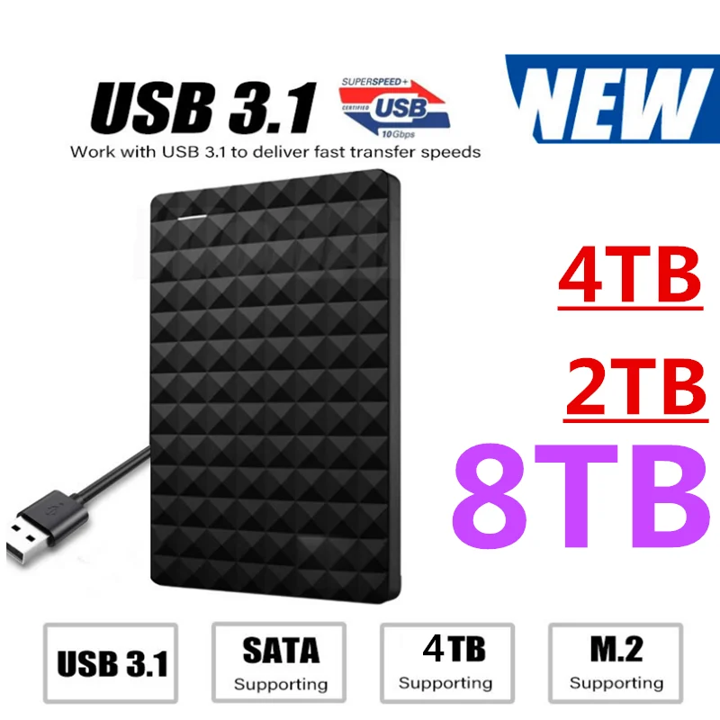 

External hard disk 2.5 mobile hard disk external high-definition 2tb 4tb 8tb storage usb3.0 notebook desktop SSD