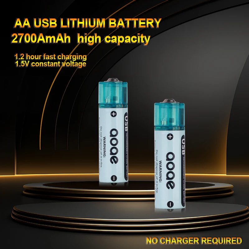 

Large capacity 1.5V USB AA 2700mAh rechargeable battery AA mouse small fan lithium battery electric toy battery