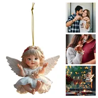 Valentine'S Day Cute Supplies Angel Baby 2d Flat Acrylic Bag Keychain Pendant Car Rearview Pendant Festival Popular Decorations 1