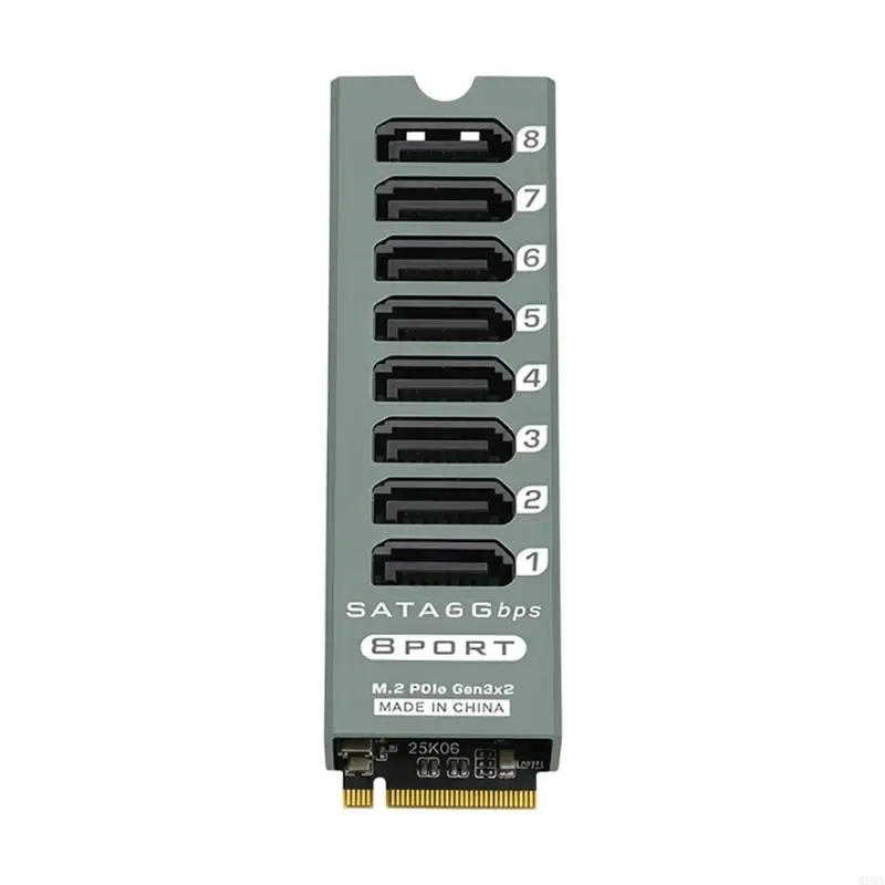 효율적인 M.2 PCIe-8 SATA3 포트 변환기 6Gbps 빠른 확장 및 금속 케이스