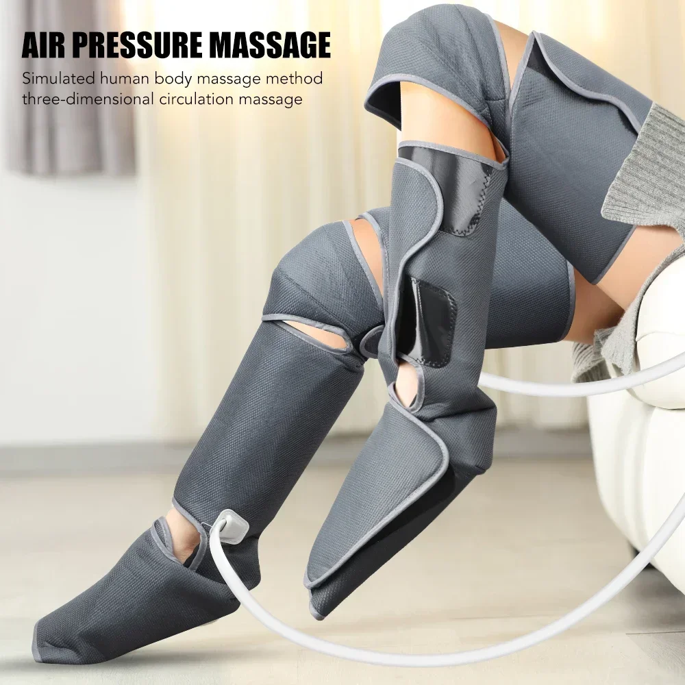 

Air Pressure Leg Massager 360°Blood Circulation Lymphatic Drainage Calf Foot Massage Full Wrap Pain Relief Airbag Warm Compress