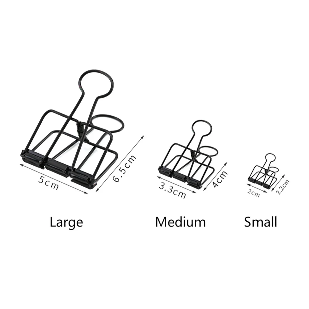 8 Colors 3 Sizes 1 Pcs Binder Clips Gold Sliver Rose Green Purple Large Medium Small