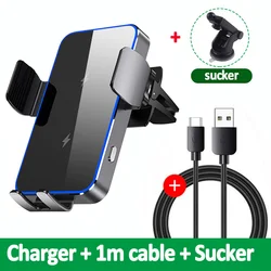 Dual Coil Wireless Car Charger & Phone Holder Stand with Fast Charging Capability (With Light Sucker)