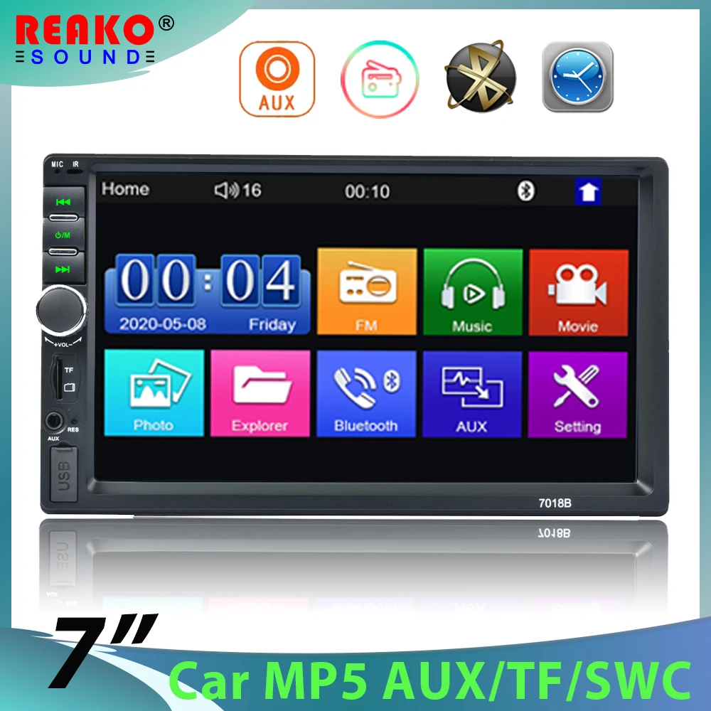Автомобильный радиоприемник реакosound 7018B мультимедийный плеер 2 din с сенсорным
