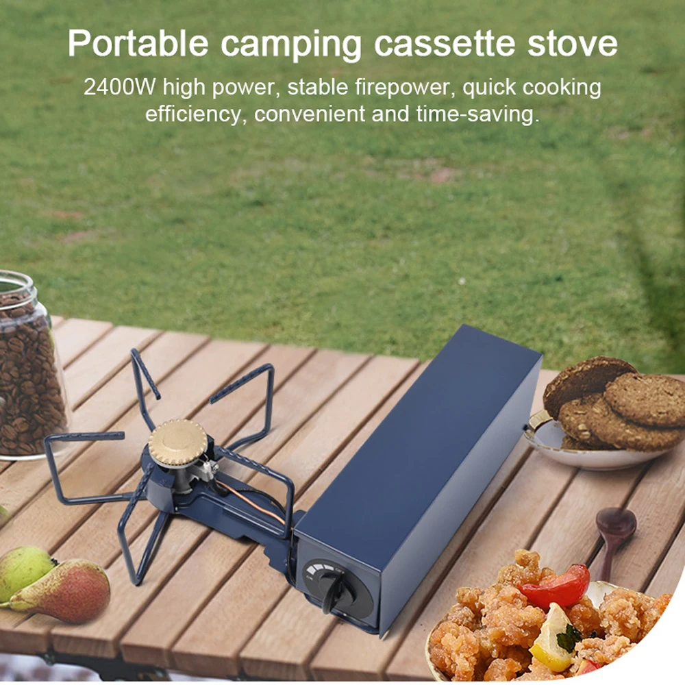 

Folding Outdoor Cooker Gases Stove 2400W Portable Windproof Camping Cassette Burner Stove For Picnic Hiking Fishing Cooking BBQ