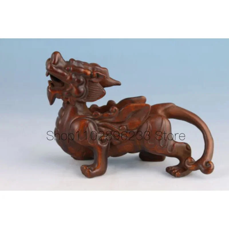 

Rare Chinese boxwood handmade dragon statue netsuke collectable gift