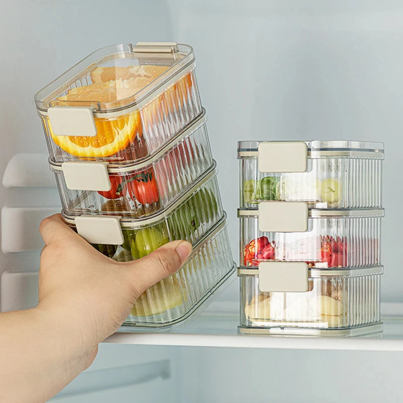 Stackable Spice Storage Boxes Plastic Seasoning Jar Multi-Layer Food Container Crisper Cereal Coffee Beans Sealed Organizers 5