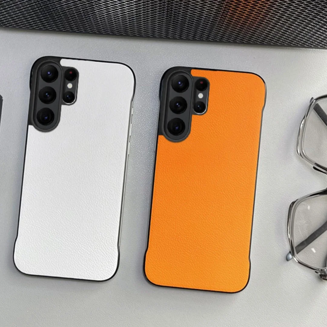 Luxury Business Leather Frameless Matte Phone Case with Fall Protection