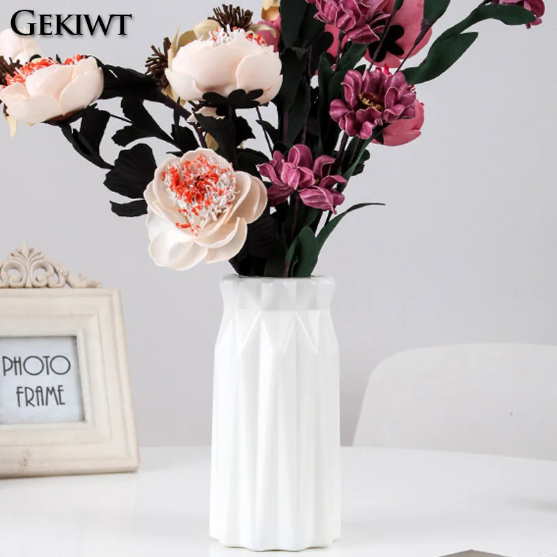 Plastic Dried Flower Vase with Minimalist Geometry Plastic Flower Pot Living Room Small and Fresh Flower Arrangement Decoration 5