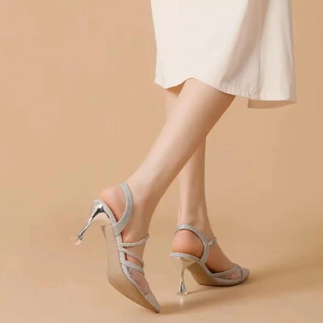 Women's Sandals Diamond Thin Heels Ladies Shoes Rhinestones Stiletto Pointed Toe For Party And Weddings Premium Low Price - Image 6