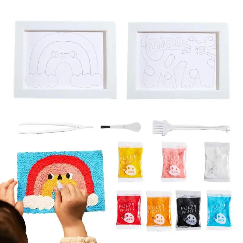 

Educational Poking Painting Texture Art Tools Texture Painting DIY Toys Paper Pulp Painting Kit Kids Painting Material Boy Girl