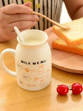  400ml Cute Cow Pattern Ceramic Bottle Unique Cartoon Couple Coffee Cups Milk Tea Anime Mug Creative Drinkware 