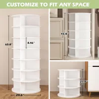 7Tier Rotating Shoe Rack Tower,Free Standing 360°Revolving Shoe Organizer and Storage Hold Over 56Pairs of Shoes,Room Decor Shoe 2