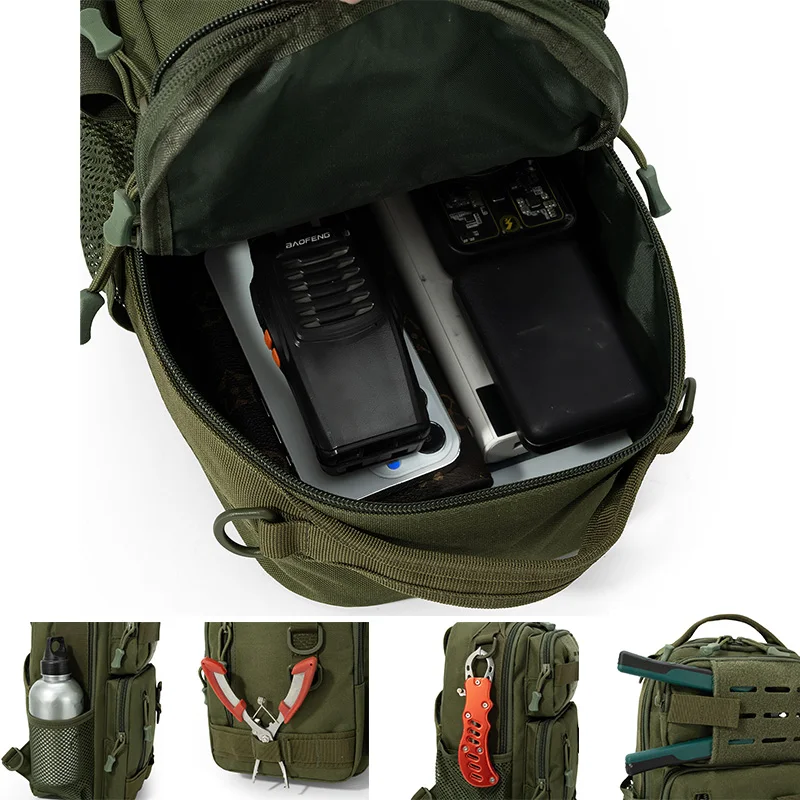 Nylon Fishing Backpack with Rod Holder for Outdoor Camping Hiking