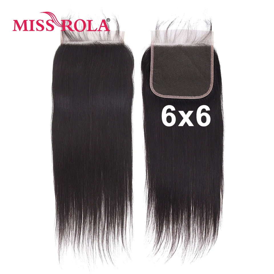 Miss Rola Hair Brazilian 5X5 ＆ 6X6 Straight Lace Frontal Closures Human Hair Lace Closure Remy Light Brown