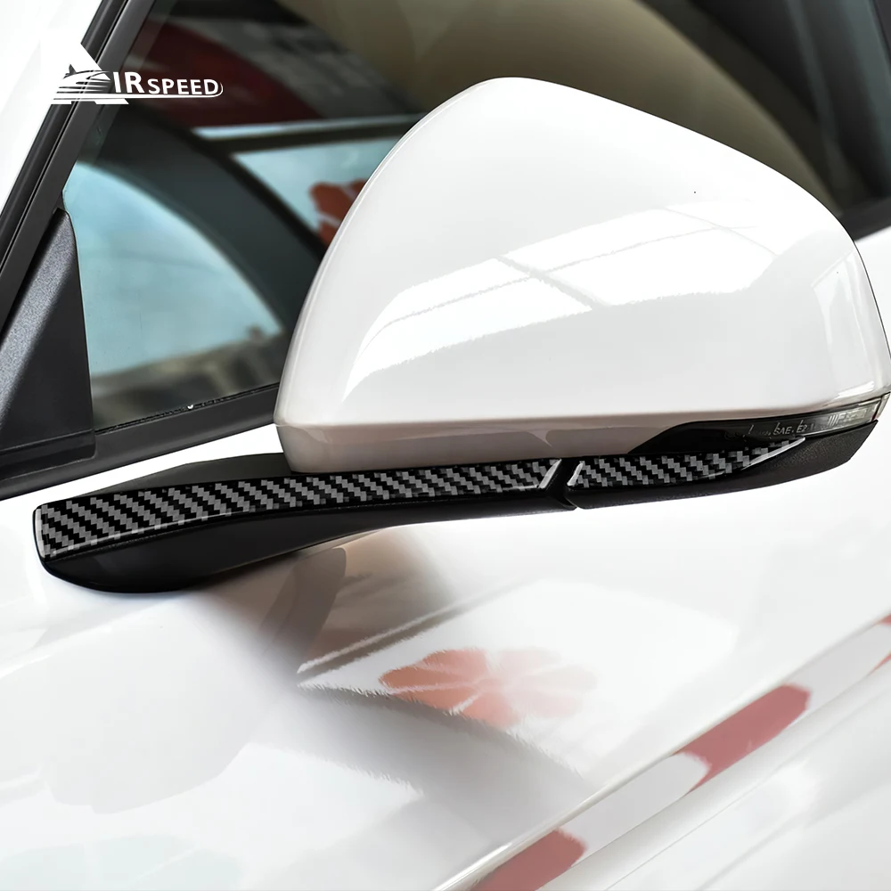 Carbon Fiber Rear view Mirror Trim Strips For Ford Mustang 2015-2018