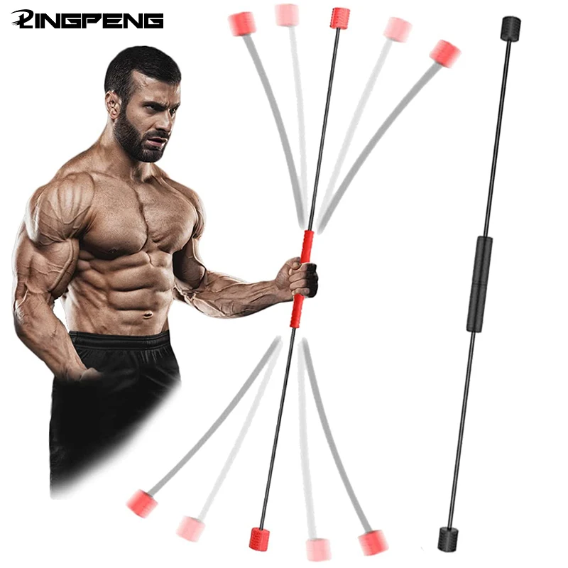 Detachable High-speed vibration muscle Aerobics training equipment Body Exercise stick Elastic Fitness rod，Weighted Workout Bar Pilates Yoga Sports Resistance pole in Gym home 