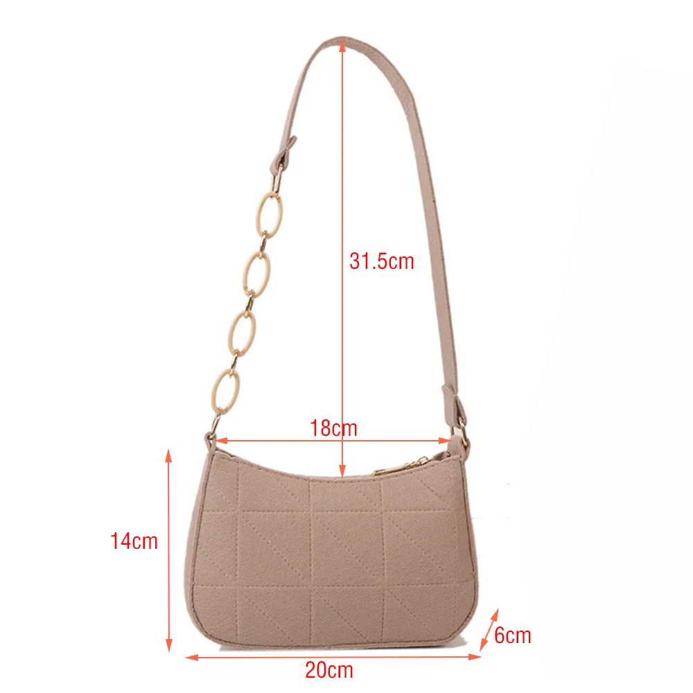 Fashion Simple Stylish Pu Leather Shoulder Bag For Women Handbag Solid Color Casual Retro Felt Underarm Bag сумка женская 2024