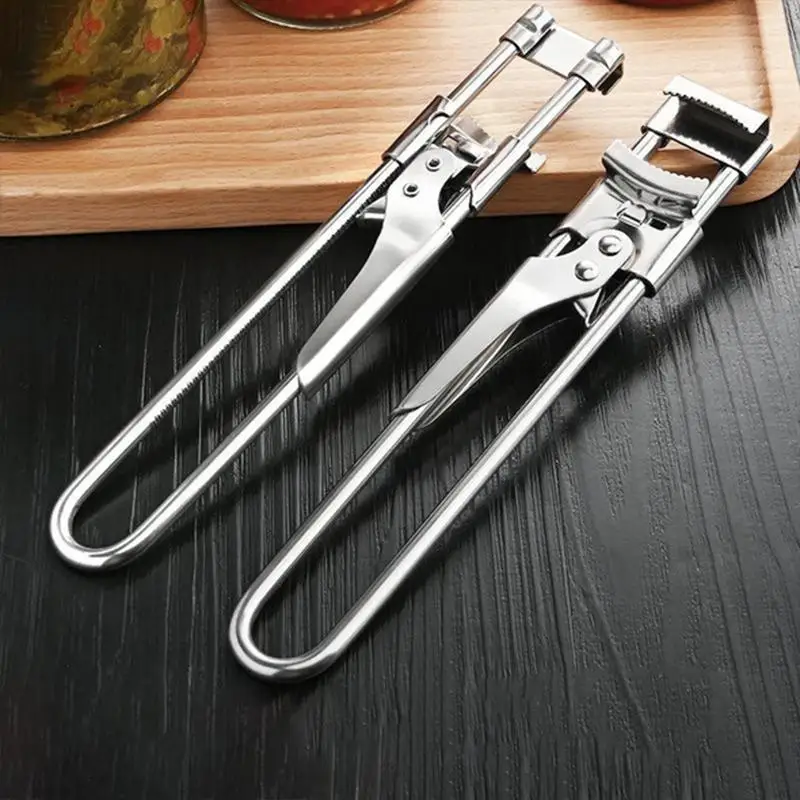 2pcs Adjustable Multifunctional Stainless Steel Can Opener, 2023 New Kitchen Tool Can Opener Stainless Steel Adjustable Jar Openers Manual Spiral Seal
