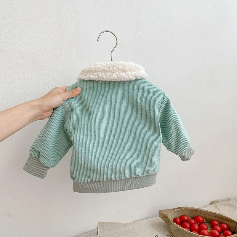 Baby Girls Winter Top Clothes Corduroy Baby Boys Girls Thickened Jacket Long Sleeves Cardigan Coat Coat Jacket