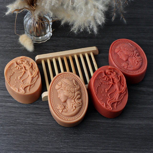 3D Embossed Flower Girl Silicone Soap Mold DIY Girl Girl Candle Resin Statue Making Tools Home Decor Gifts