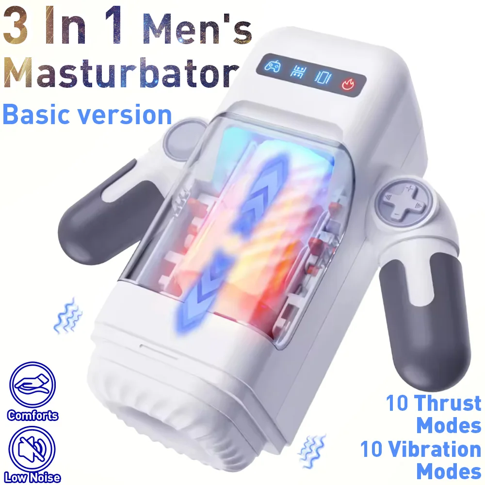 Robot Automatic Male Masturbator Replacement Phone Stand Heating Function Adult Sex Toy Penis Pump Exercise Oral Sex Stimulator