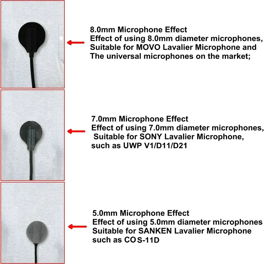 Undercover with Stickies and 80 Fabric Discs for Lavalier Microphones 40 of Each Black/White lavalier microphone cover