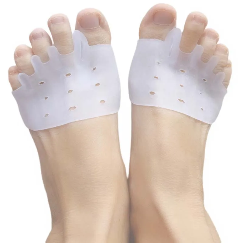 

2Pairs Overlapping Toe Foot Care Separators Forefoot Pads Hallux Valgus Corrector Silicone Gel Bunion Toe Separator Correction