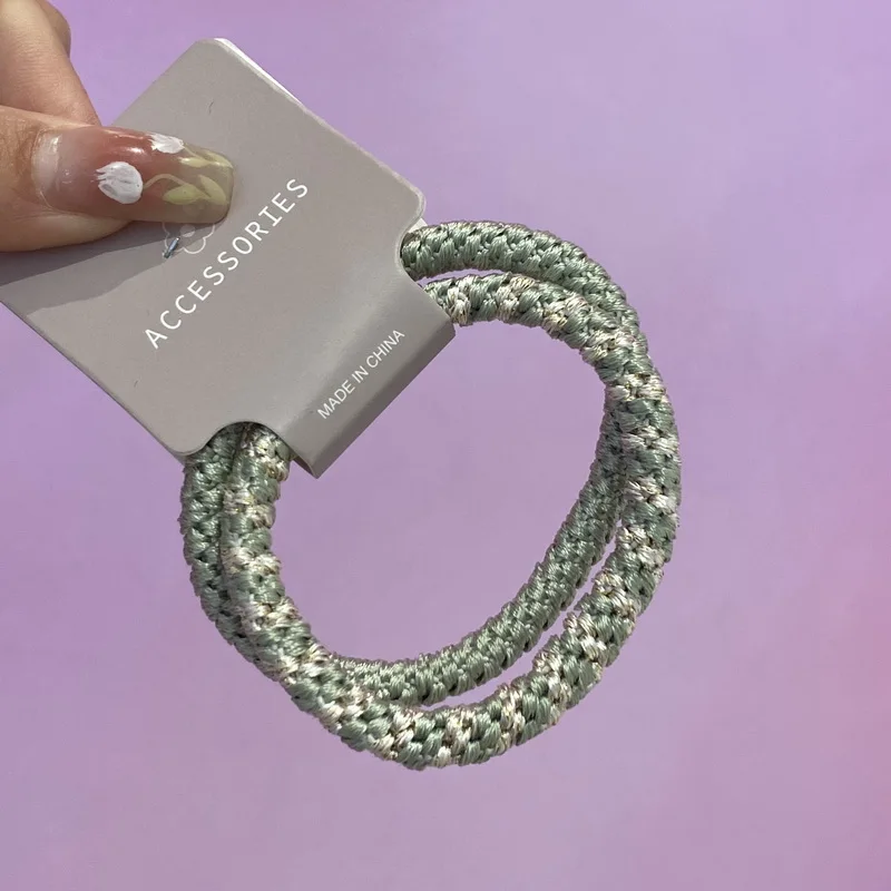 2 teile/satz Mode dicke Haar gummis für Frauen große Haare Gummibänder Dame Armband Haars eil elastische Schachtel halm Haar bänder Scrunchie – Detail 9