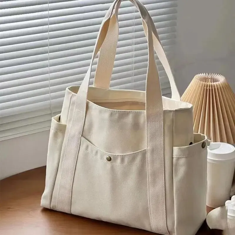 Bolso De Hombro Con Estampado De Girasoles Para Mujer - Lona, Cremallera Y Correa Ajustable