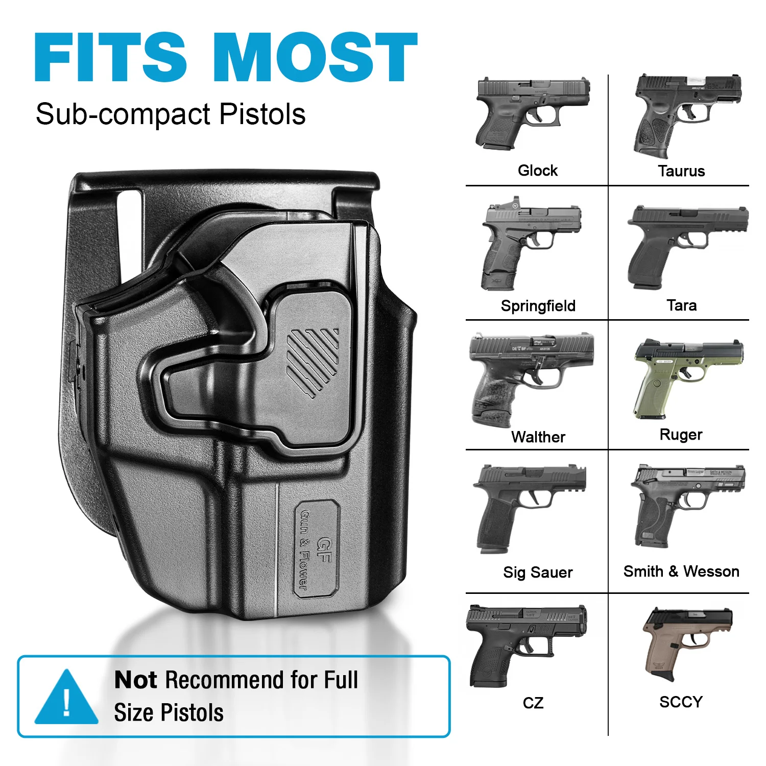 Pistol Holster Universal Polymer OWB Holster For Glock/Taurus/Springfield/TARA/Walther/Ruger/S&W/Sig Sauer/CZ/SCCY Tactical Handgun Holder