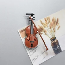 

Creative 3D three-dimensional violin musical instrument refrigerator stickers magnetic stickers refrigerator message stickers