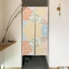 Colorful Texture Rainbow Japanese Door Curtain Bedroom Living Room Partition Entrance Hanging Blackout Half Curtain Noren 4