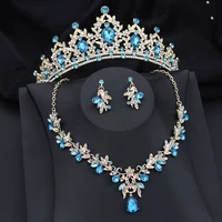 Princess Pink Crown Jewelry Sets for Girls Tiaras and Necklace Earrings Party Prom Wedding Jewelry Set Birthday Accessory - Image 4