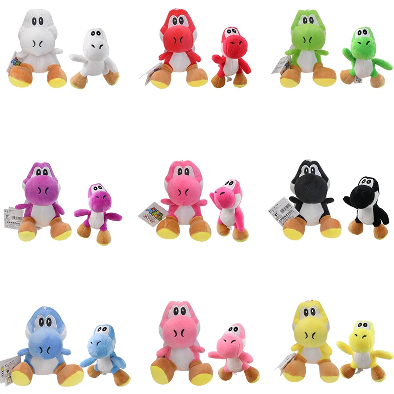 10-18Cm Mario Yoshi Dragon Plushie Coloful Yoshi Peluche Catena Ciondolo Bambola Morbida Farcita Anime Gioco Collezione Souvenir Regali Giocattolo