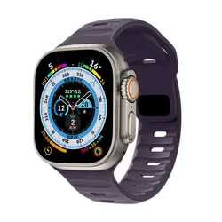 Ocean Silicone Strap for Apple Watch - Premium Watchband Bracelet (Dark Cherry)
