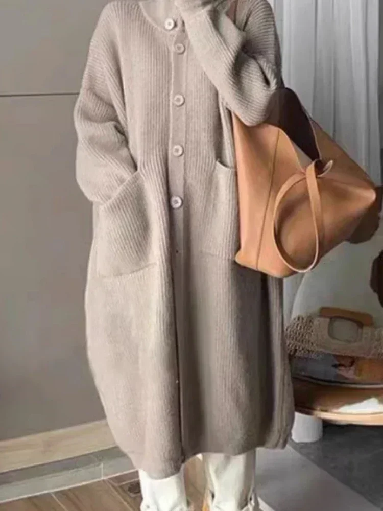 

New in Women's Sweater Knitted Cardigan Korean Sweaters Coat Long Cardigan Fashion Autumn Winter Casual Trend Woman Clothing