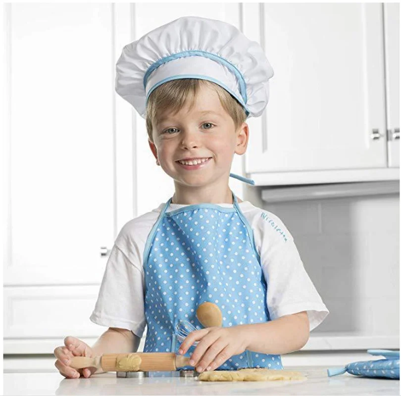 Complete kook- en bakset voor kinderen, 4 stuks, inclusief schort en koksmuts, ovenwant, pad voor peuterverkleedkostuum carrière rollenspel kopen vanaf een prijs van 8.13
