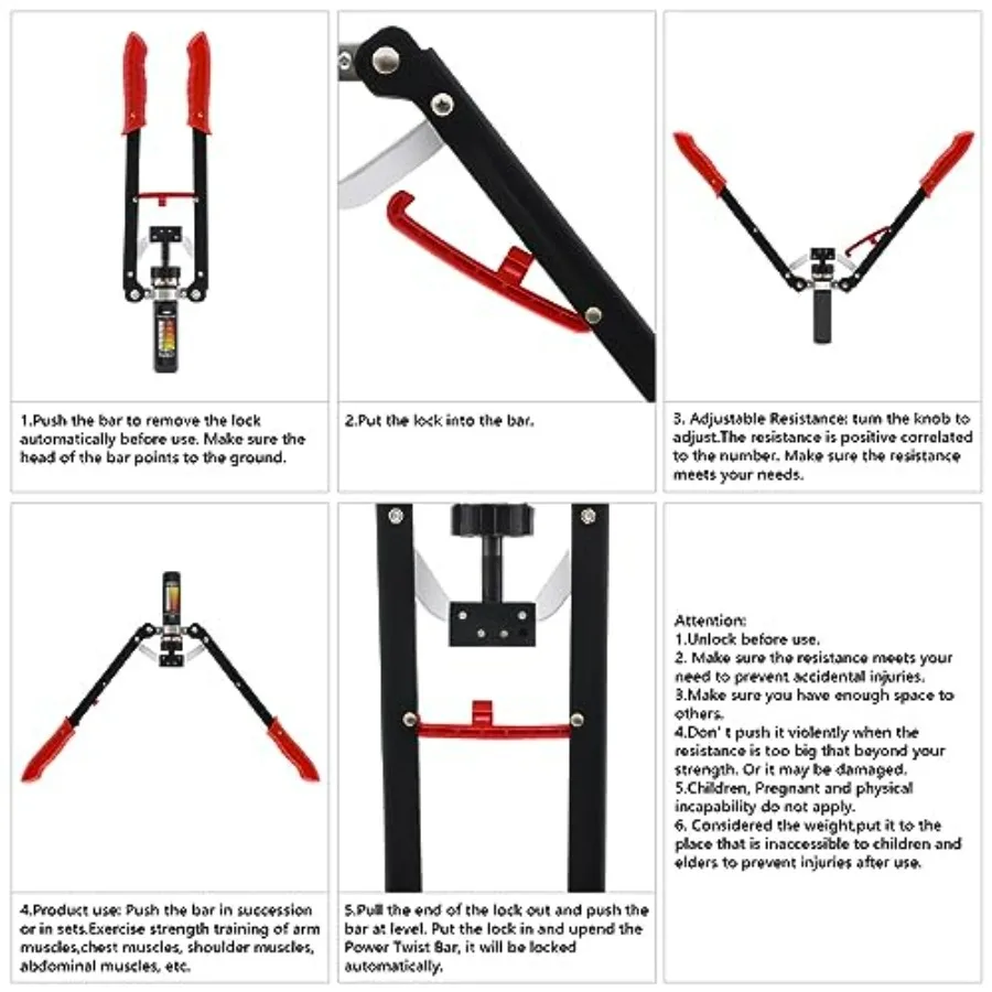 Carbon Steel Twister Arm Exerciser, 22-440LBS Adjustable Chest Workout Equipment, 25-Gear Home Chest Expander with Counter Displ