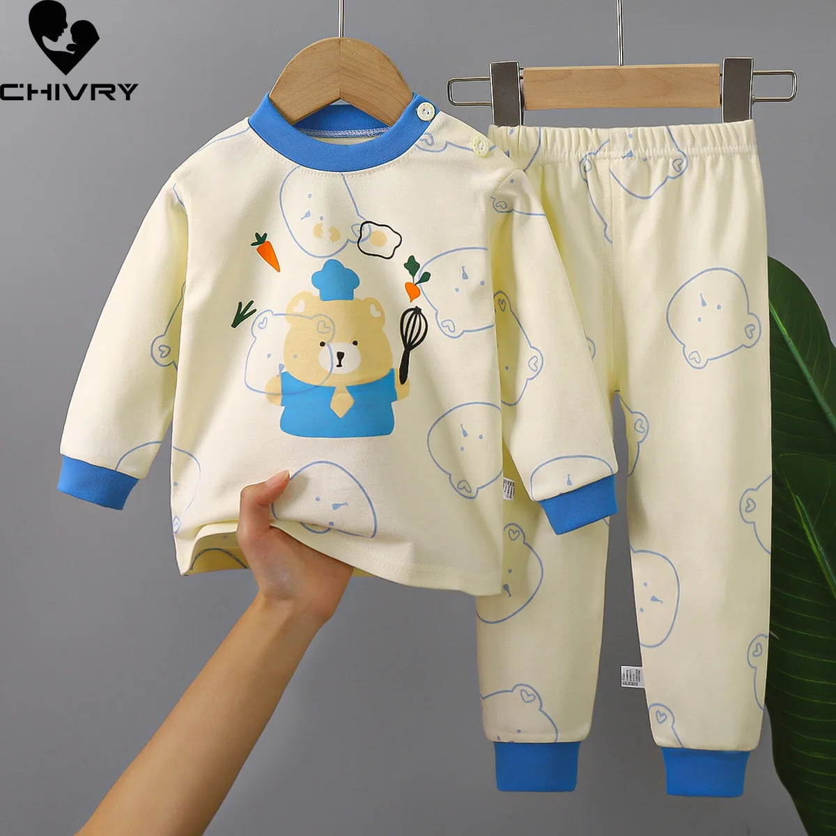 Kids Boys Girls Pajama Sets Cartoon Print Long Sleeve Cute T-Shirt Tops with Pants Toddler Baby Autumn Sleeping Clothes pajamas sets children pajamas kids clothes sets