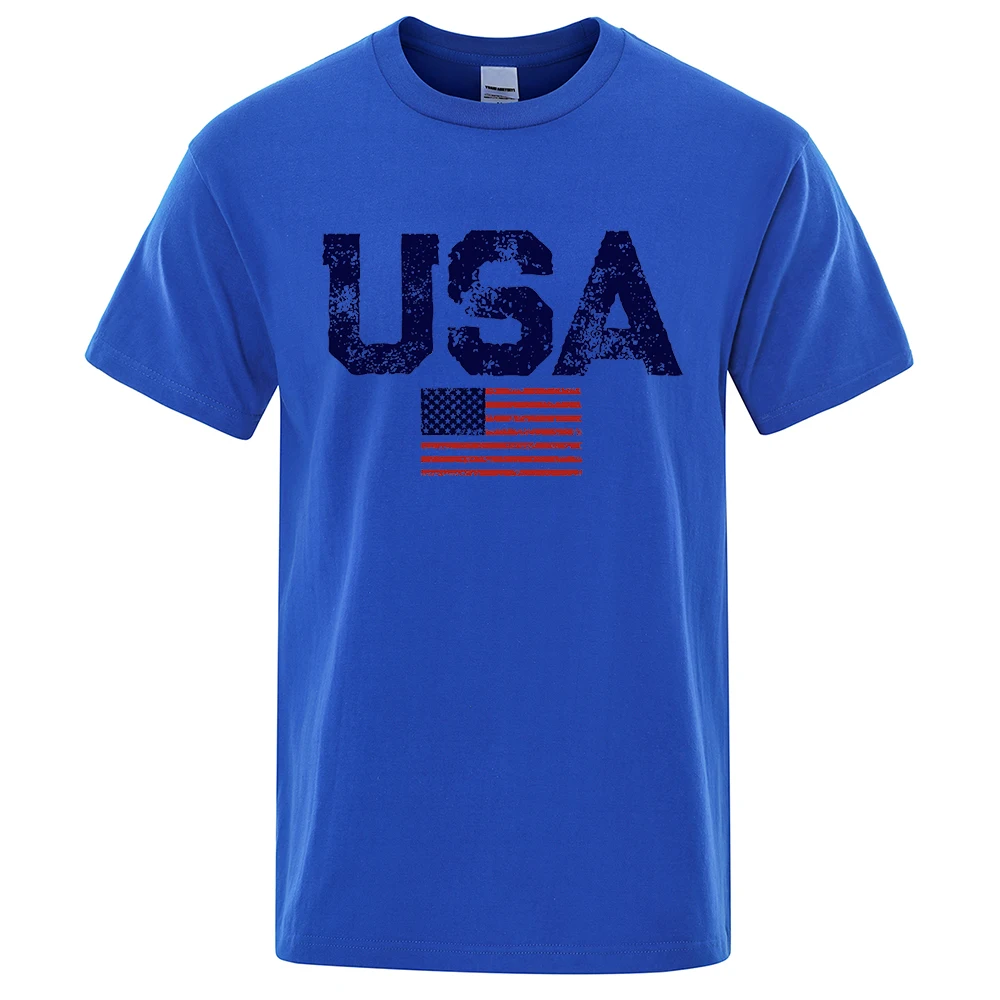 Vintage Usa Flag Street Print Male T Shirts Hip Hop Street Tshirt Summer Casual… - Image 3