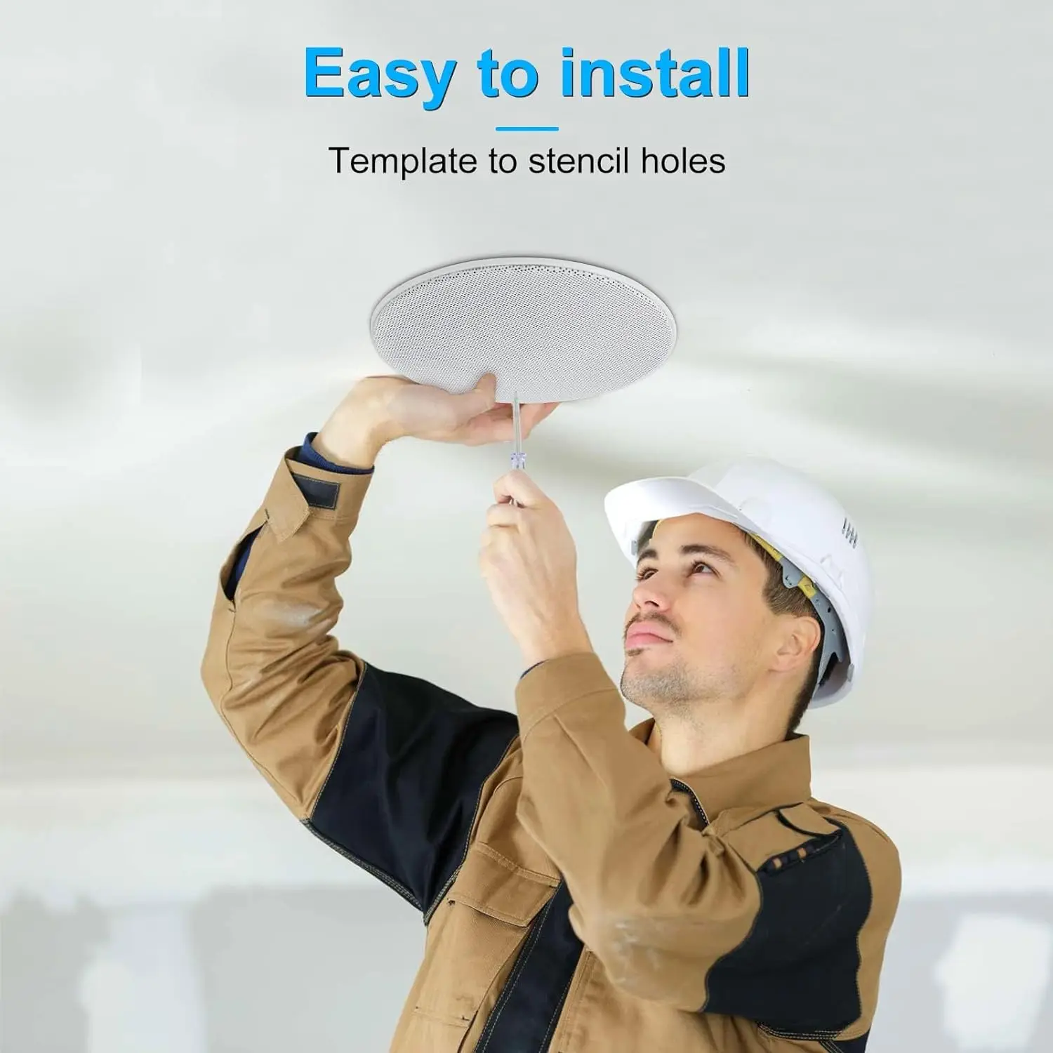 Herdio 4 Inch 320 Watts 2-Way Flush Mount Ceiling Speaker Package For Home Theater System Living Room Office Flush Mount Perfect