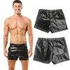 Mens Casual PU Leather Shorts Elastic Waist Skinny Short Pants with Pockets Nightclub Dance Sexy Tight Shorts For Men Clubwear 1