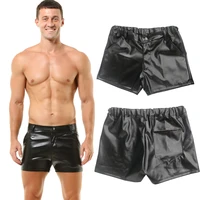Mens Casual PU Leather Shorts Elastic Waist Skinny Short Pants with Pockets Nightclub Dance Sexy Tight Shorts For Men Clubwear 1