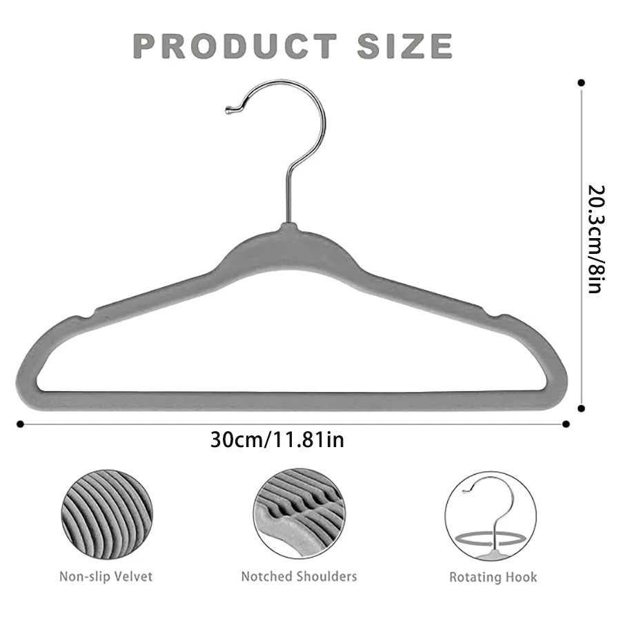 children's velvet non-slip hangers advanced children's closet hangers ultra-thin cute non-slip felt hangers 10/20/30pcs