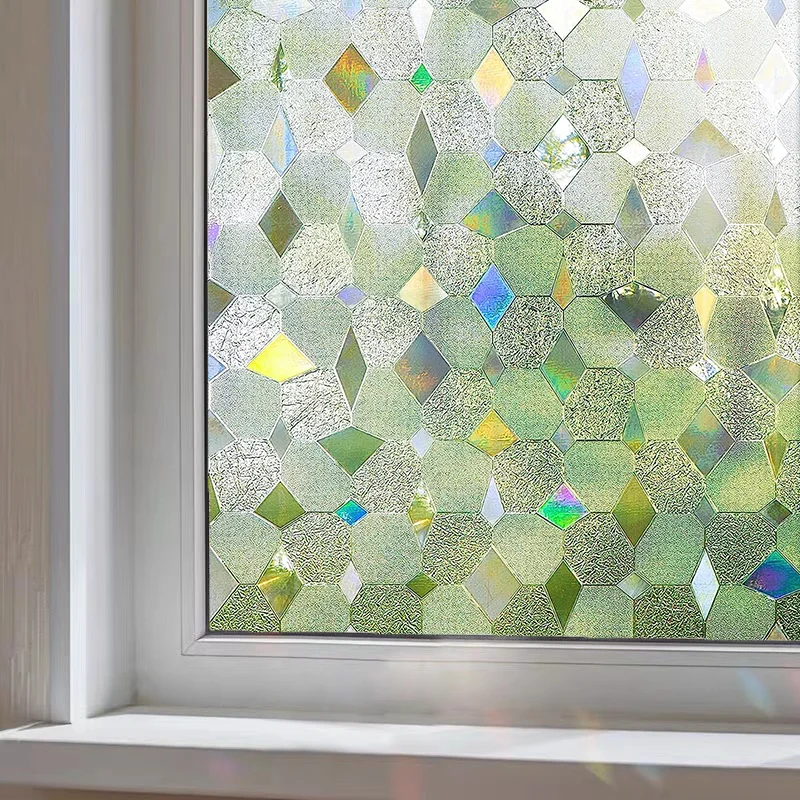 Rainbow 3D Window Privacy Film - Heat Control & UV Protection Static Clings