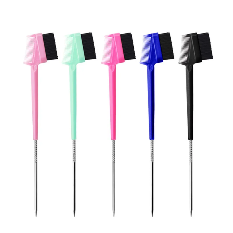 1pc double-sided edge comb control hair brush salon professional accessories 2-in-1 hair styling tool Special for real wigs