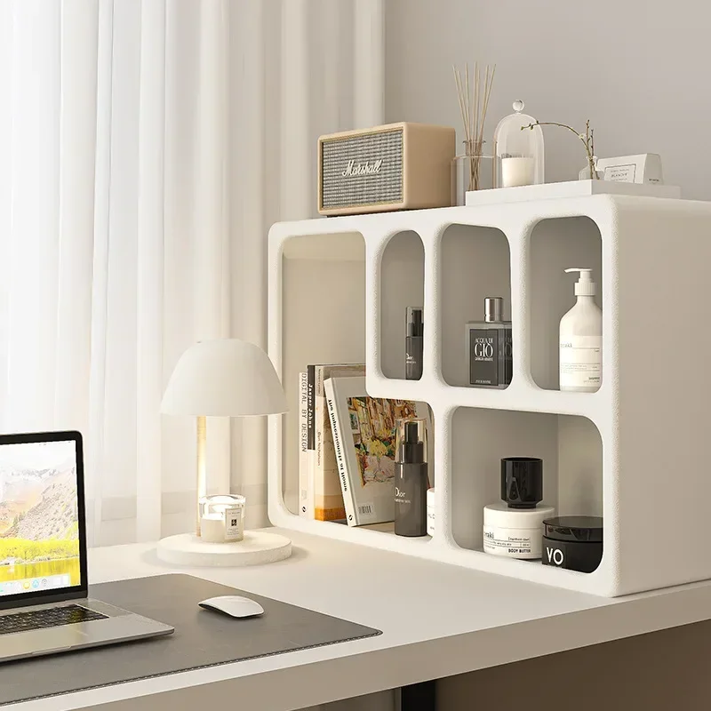 Magazine Bookcase Plant Display Rack Italian-Style Living Room Bookshelf White Organizer Furniture Multi-Function Display Unit