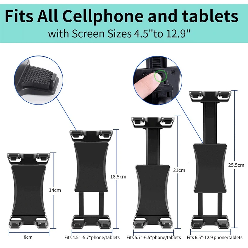Suporte Ajustável do Suporte da Tabuleta do Entalhe do cd do Carro Suporte do Telefone Ipad Pro 12.9 Mini do ar Iphone 13 12 Pro Max Samsung Huawei 413 Pad pc - Imagem 6